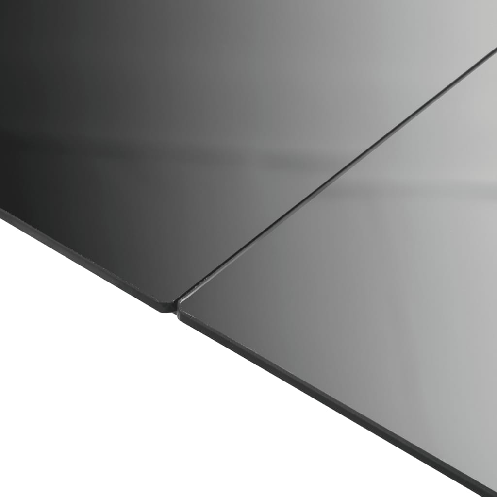 Garten-Esstisch Glas Aluminium 150 x 90 x 74 cm Schwarz